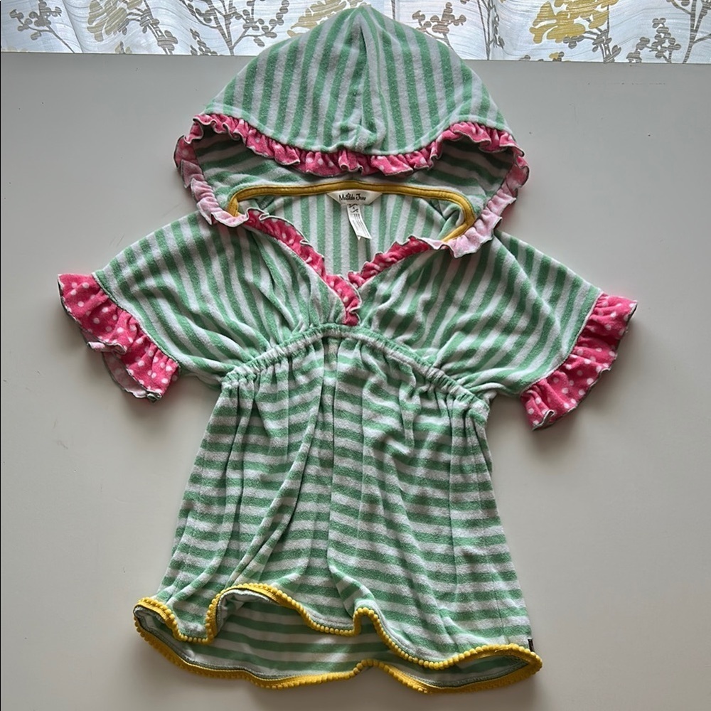 Matilda Jane Brilliant Daydream Hooded Swim Coverup with Pink Accents Size 4
